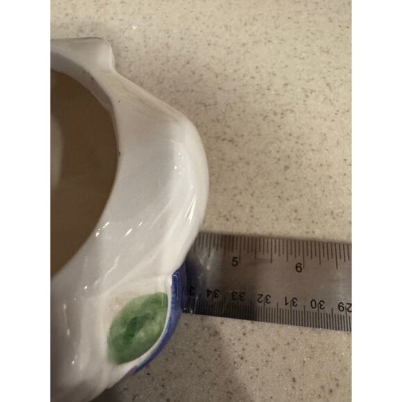 Planter FTDA Ceramic Goose Blue Hat & Yellow Bow Vintage 1986 7 Inches - Picture 8 of 8